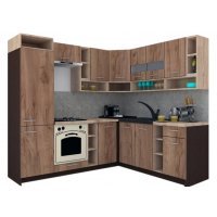 Bucatarie de Colt COSSY NEW DR. 200-230, Wenge / Decor K004